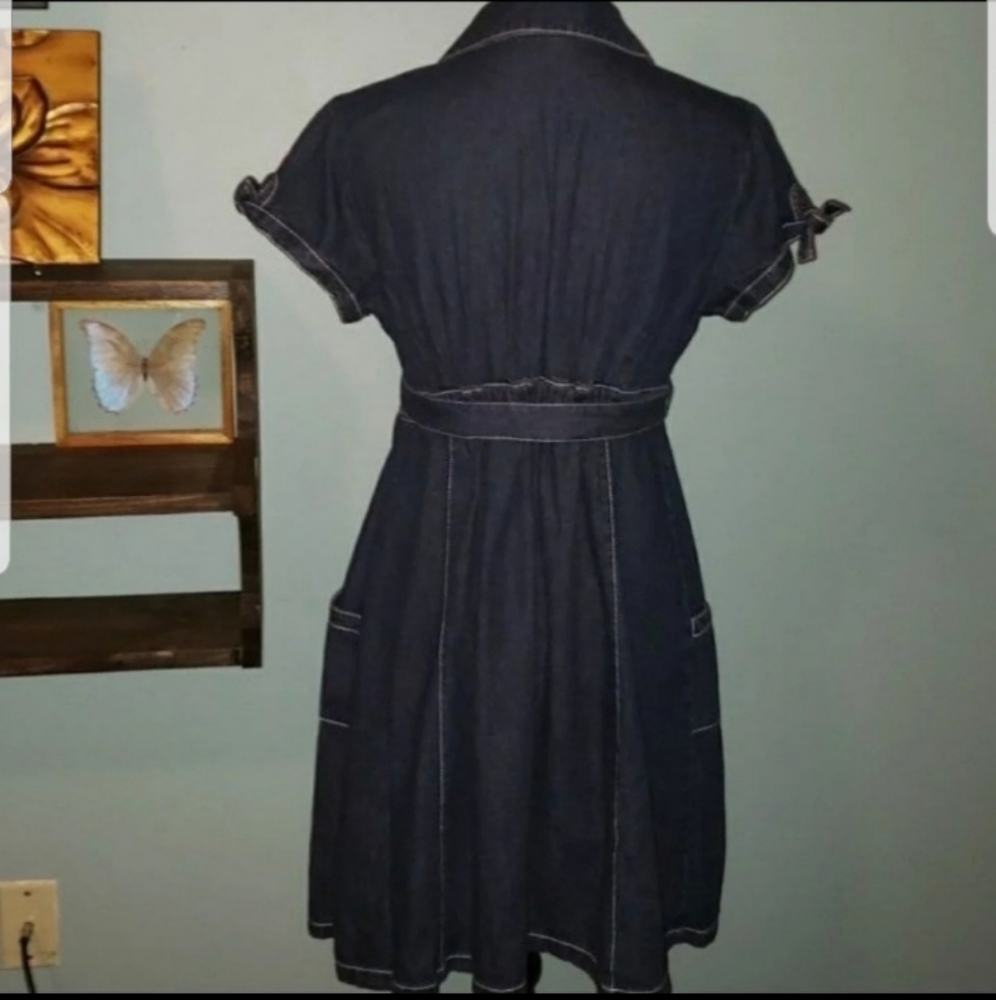 New Motherhood Denim Wrap Maternity Dress - Picture 5 of 8